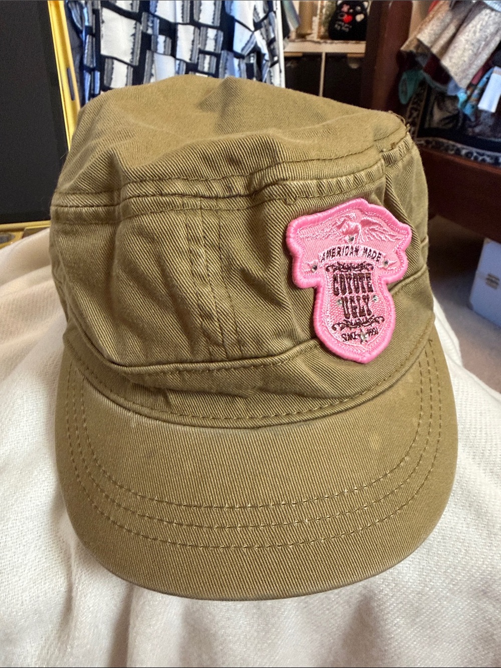 Ugly Wear Coyote Ugly Olive Green Cadet Cap with Pink Patch
